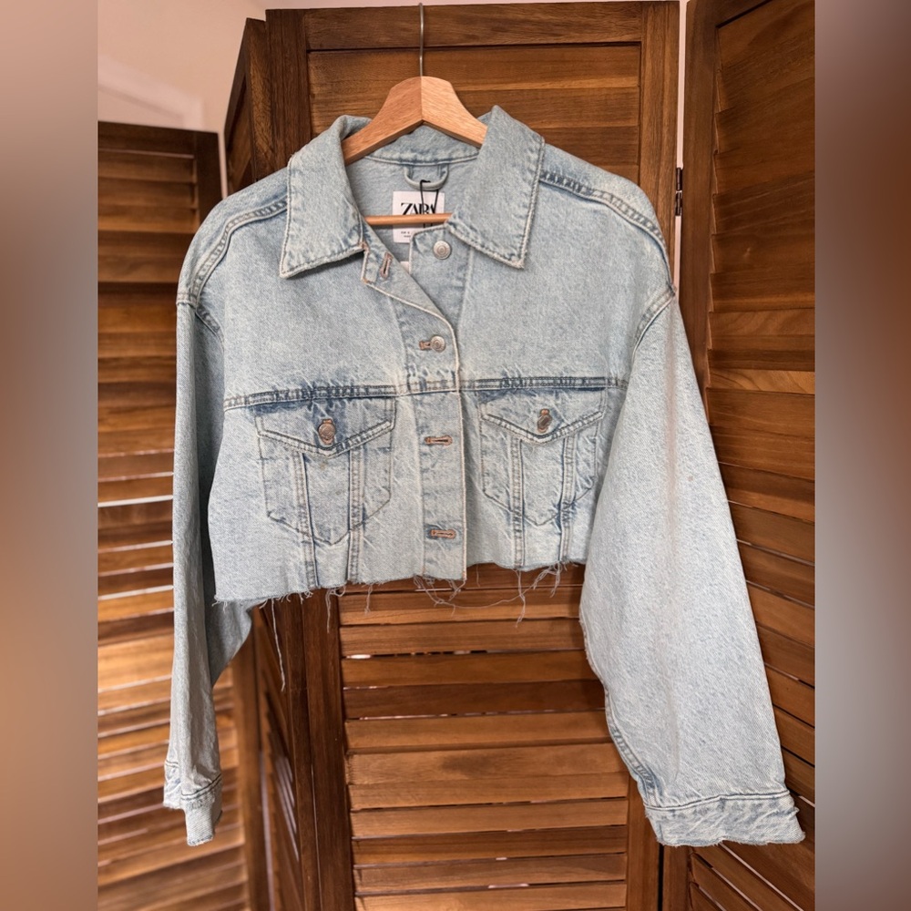 Zara cropped denim jacket
